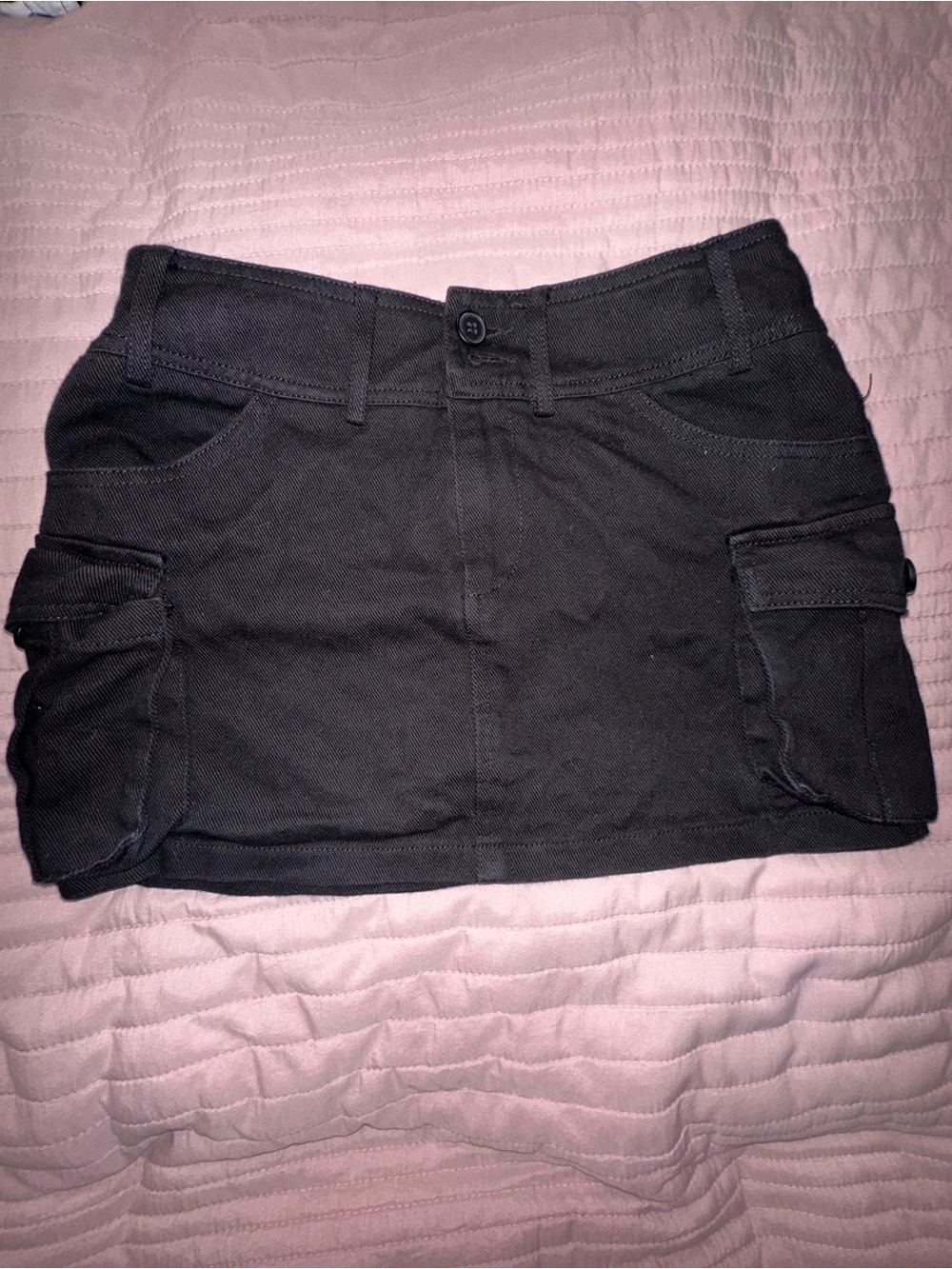 Edikted Black Cargo Micro Mini Skirt